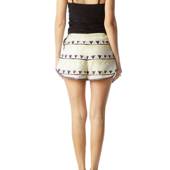 Aryn K Yellow Print Soft Shorts - Picture 4 of 4